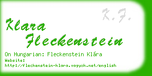 klara fleckenstein business card